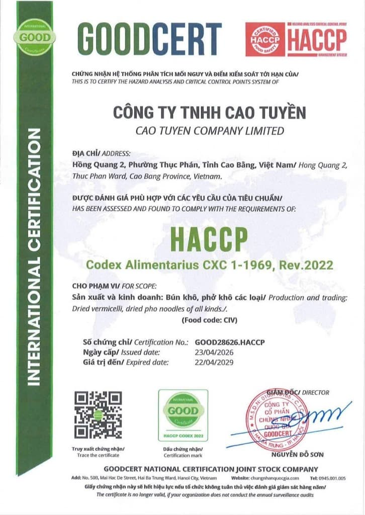Tiêu Chuẩn HACCP Codex