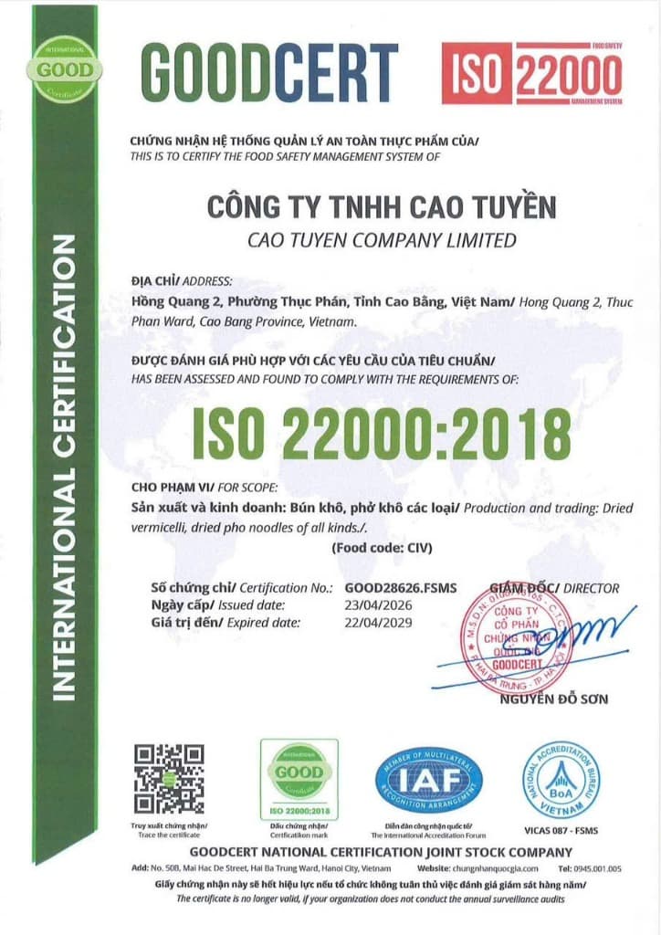 Hệ Thống Quản Lý ISO 22000